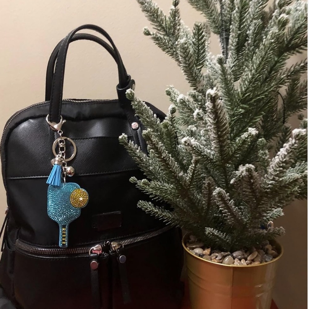 Blue Pickleball Rhinestone Keychain/purse charm! - Picture 3 of 3